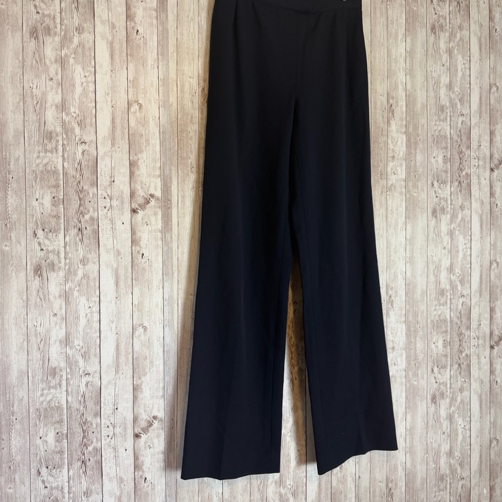 Lafayette 148 New York Navy Wool Blend Straight-Leg Dress Pants - Picture 2 of 6